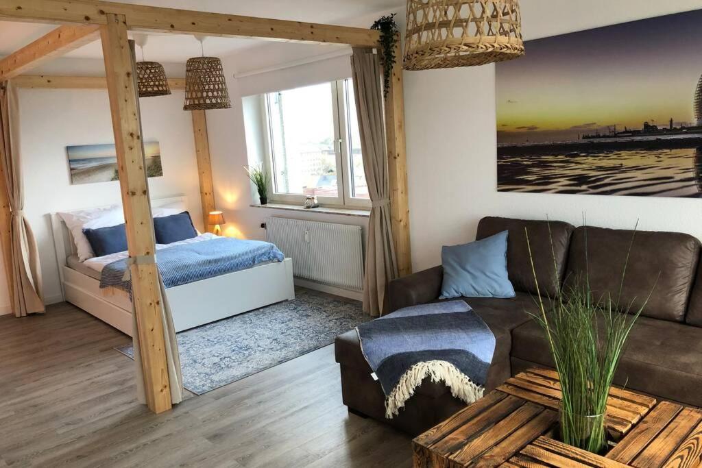Yachtpanorama Weser Und Yachthafenblick 1 Zi 7Og เบรเมอร์ฮาเฟิน ภายนอก รูปภาพ